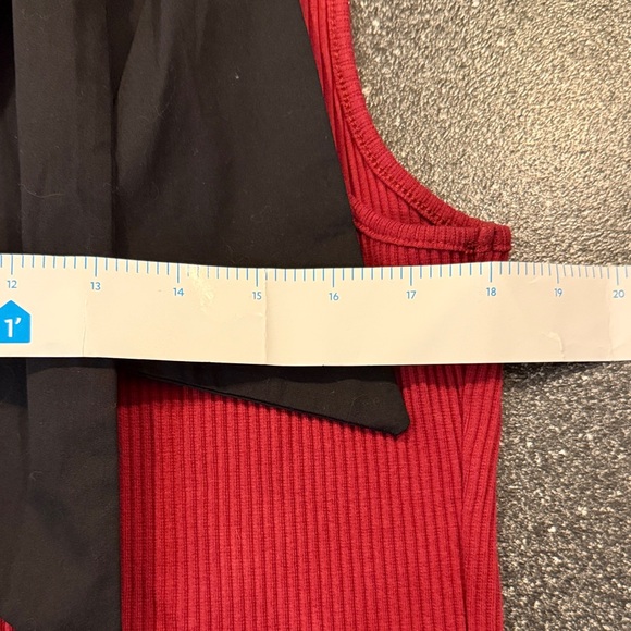 Anthropologie Dolan Red Ribbed Top with Black Bow - size XL - Picture 5 of 5
